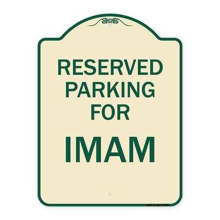 SIGNMISSION Parking Reserved for Imam Heavy-Gauge Aluminum Architectural Sign, 24" x 18", TG-1824-23383 A-DES-TG-1824-23383